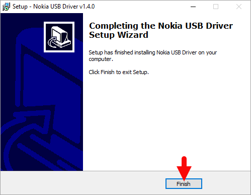 Nokia Driver Finish Setup