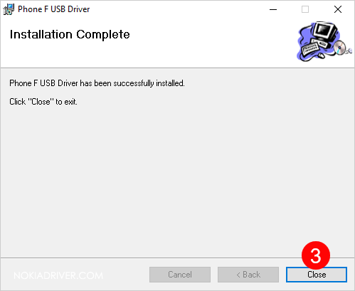 Nokia Phone F USB Driver Install Success