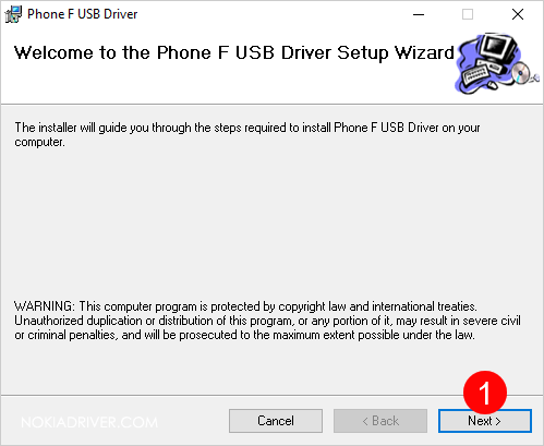 Nokia Phone F USB Driver Setup Next