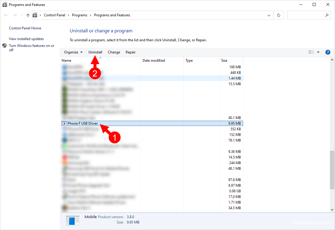 Nokia Phone F USB Driver Uninstall